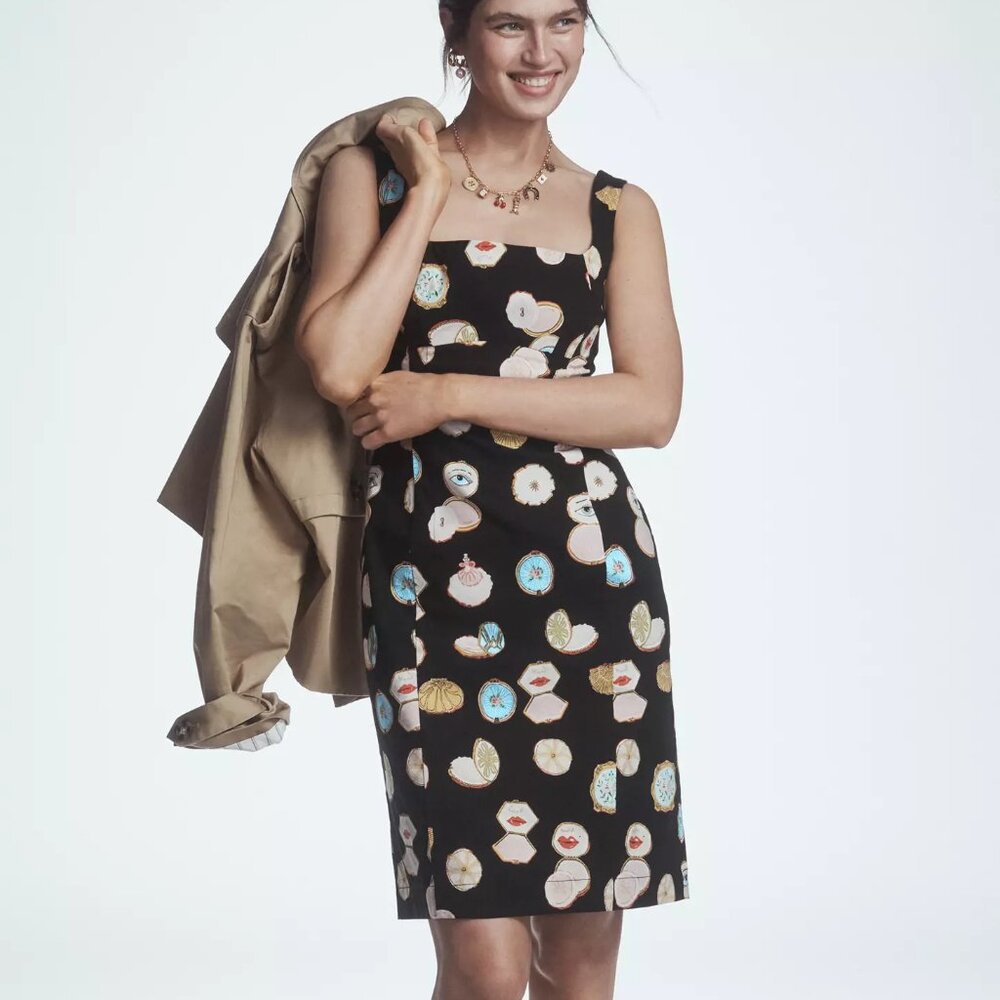 Maeve Fitted Square-Neck Mini Dress: Danielle Kroll Edition Small NWT